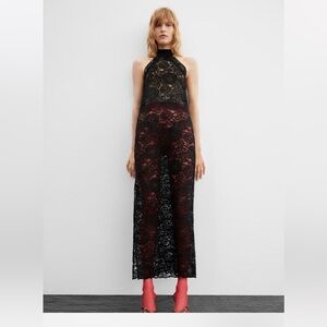 Mango Avant Garde Sexy Lace Haltered Maxi Dress | Party Dress